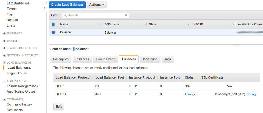 Procedure to add a certificate to load Balancer